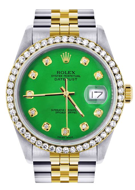 gold and green rolex replica|pre owned women's rolex.